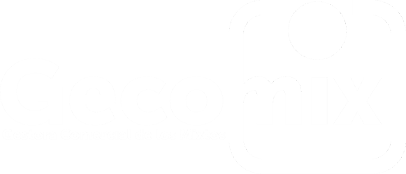 Logotipo Gecomix blanco